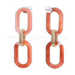 Acrylic & Aluminum Cable Chains Dangle Stud Earrings&nbsp;EJEW-JE04236-M