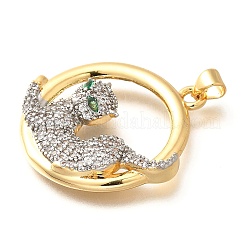 Brass Micro Pave Cubic Zirconia Pendants&nbsp;KK-B128-02G