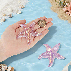 Dyed Natural Quartz Crystal Starfish Display Decorations Figurine Home Decoration&nbsp;DJEW-WH0039-181A