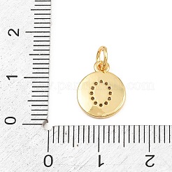 Brass Micro Pave Clear Cubic Zirconia Charms&nbsp;CU-CBA56CE-12G-O