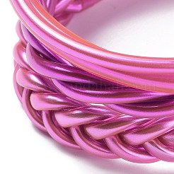 4Pcs 4 Style Plastic Cord Braided Jelly Stretch Bracelets Set&nbsp;BJEW-R313-02D