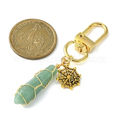 5Pcs 5 Style Copper Wire Wrapped Gemstone Bullet Pendant Decorations&nbsp;HJEW-JM01238-G