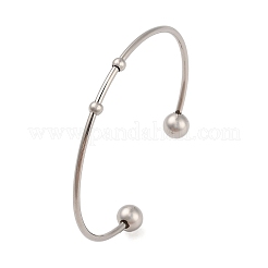 Tarnish Resistant Fashion 304 Stainless Steel Cuff Bangles Torque Bangles&nbsp;BJEW-H473-01P