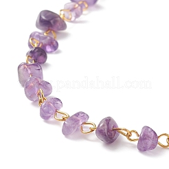 Natural Amethyst Chips Beaded Necklaces&nbsp;NJEW-JN04061-01