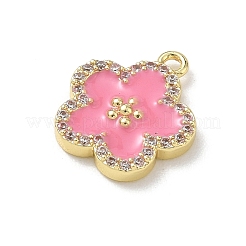 Brass Micro Pave Clear Cubic Zirconia and Enamel Pendants&nbsp;KK-A300-18D