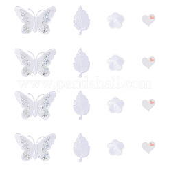 40Pcs 4 Styles Polyester Embroider Thread Iron on/Sew On Patches&nbsp;PATC-TA0001-45C