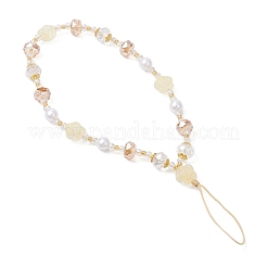 Alloy Glass Beads Phone Hand Strap Chains&nbsp;HJEW-MZ00300