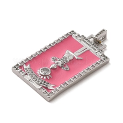 Brass Micro Pave Cubic Zirconia Pendants with Enamel&nbsp;KK-H458-01P-02