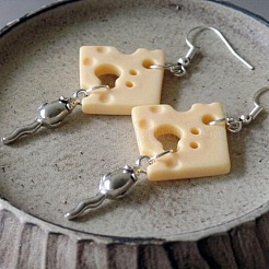 Cheese Alloy & Resin Dangle Earrings&nbsp;FS-WG078A6-01