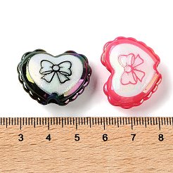 UV Plating Printed Opaque Acrylic European Beads&nbsp;AC-CBAEAA8-17