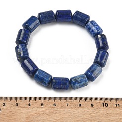 Column Dyed Natural Lapis Lazuli Beads Stretch Bracelets for Women Men&nbsp;BJEW-A148-01A-15