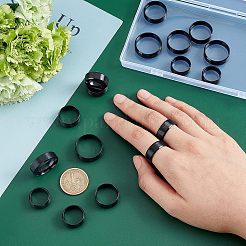 18Pcs 9 Size 201 Stainless Steel Plain Band Ring for Men Women&nbsp;RJEW-DC0001-07A
