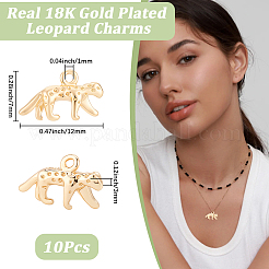 10Pcs Leopard Rack Plating Brass Charms&nbsp;KK-BBC0027-35