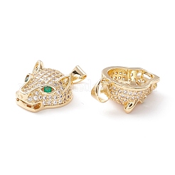 Brass Micro Pave Cubic Zirconia Pendants&nbsp;KK-D067-24G-RS