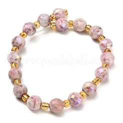 Electroplated Natural Druzy Geode Crystal Beads Strands&nbsp;G-F833-P01-8mm