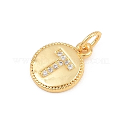Brass Micro Pave Clear Cubic Zirconia Charms&nbsp;CU-CBA56CE-12G-T