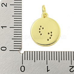 Round Rack Plating Brass Micro Pave Clear Cubic Zirconia Pendants&nbsp;KK-U021-01G