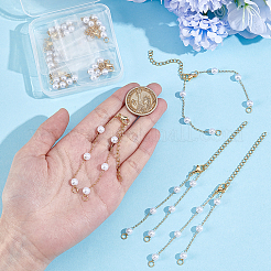 10Pcs Round ABS Imitation Pearl Beads Link Chain Bracelet Making&nbsp;AJEW-UN0002-08