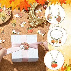 40Pcs 10 Style Autumn Theme Alloy Enamel Pendants&nbsp;ENAM-CJ0005-50