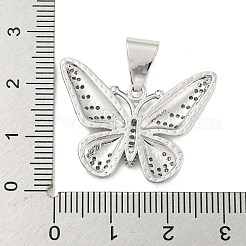 Brass Micro Pave Clear Cubic Zirconia Pendants&nbsp;ZIRC-P115-03P