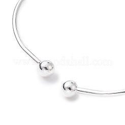 Natural Mixed Gematone Flat Round with Heart Open Cuff Bangle&nbsp;BJEW-JB09339