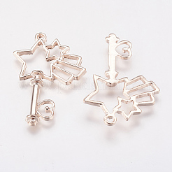 Long-Lasting Plated Alloy Open Back Bezel Pendants&nbsp;PALLOY-P166-40RG-A