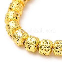 Electroplated Natural Lava Rock Beads Strands&nbsp;G-G984-10G