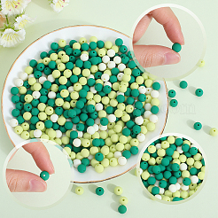 500Pcs Rubberized Style Imitated Silicone Acrylic Beads&nbsp;MACR-SP0001-07E