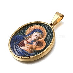 Ion Plating(IP) Printed Religion 304 Stainless Steel Pendants&nbsp;SA-CBA7062-07G-03