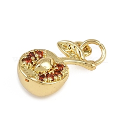 Brass Micro Pave Cubic Zirconia Pendants&nbsp;KK-D409-24G