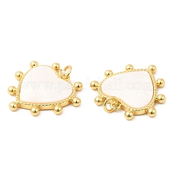 Rack Plating Brass Pendants with Shell&nbsp;X-KK-K343-04G