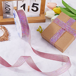 20 Yards Iridescent Polyester Ruffled Ribbon for Sewing Decoration&nbsp;OCOR-WH20007-14B