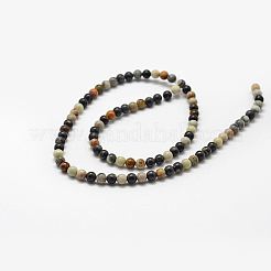 Natural Polychrome Jasper/Picasso Stone/Picasso Jasper Bead Strands&nbsp;G-G735-45-4mm