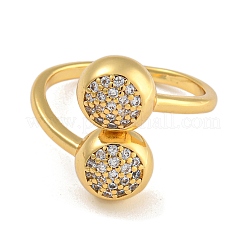 Brass Micro Pave Cubic Zirconia Cuff Rings&nbsp;RJEW-P127-07G