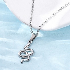 Snake 304 Stainless Steel Pendant Necklaces&nbsp;NJEW-M096-03P