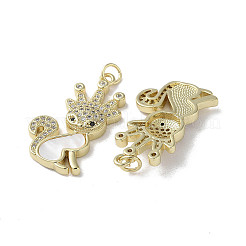 Brass Micro Pave Cubic Zirconia Pendants&nbsp;KK-G485-20A-G