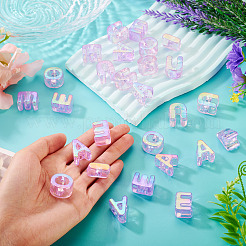 50Pcs 5 Styles UV Plating Rainbow Iridescent Acrylic Beads&nbsp;OACR-TA0004-67F