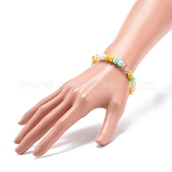 Glass Rondelle Beaded Stretch Bracelet for Women&nbsp;BJEW-JB08709