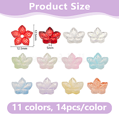154Pcs 11 Colors Baking Paint Handmade Lampwork Bead Caps&nbsp;LAMP-DC0001-29
