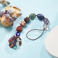 7 Chakra Nuggets Natural Gemstone Pocket Pendant Decorations&nbsp;HJEW-JM01049-03