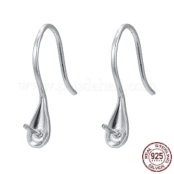 Anti-Tarnish Rhodium Plated 925 Sterling Silver Earring Hooks&nbsp;STER-E041-14P