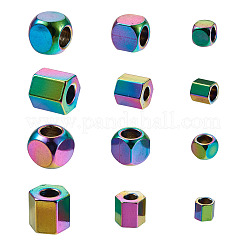 48Pcs 6 Styles PVD Vacuum Plating 304 Stainless Steel Spacer Beads&nbsp;STAS-YS0001-10