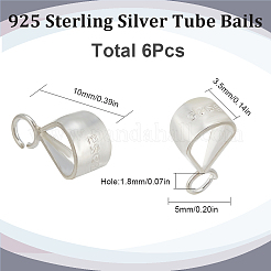6Pcs 925 Sterling Silver Tube Bails&nbsp;STER-SC0001-19S