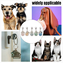 5Pcs 5 Colors Mixed Stone Round Bead Pet Collar Pendant Decoration&nbsp;HJEW-DR00162