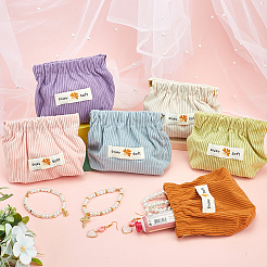 6pcs 6 styles Mini Cloth Printed Multipurpose Shrapnel Makeup Bags Change Purse&nbsp;ABAG-GF0001-25
