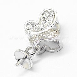 Anti-Tarnish Rhodium Plated 925 Sterling Silver Pendant Bails&nbsp;STER-D029-42P