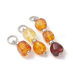 3Pcs 3 Styles Natural Amber Pendants&nbsp;PALLOY-JF05367