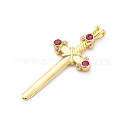Brass Micro Pave Cubic Zirconia Pendants&nbsp;KK-D325-49G