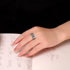 Synthetic Turquoise & Brass Cuff Open Rings&nbsp;WG427DA-01