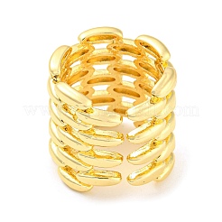 Rack Plating Brass Oval Open Cuff Rings&nbsp;RJEW-Q784-05G